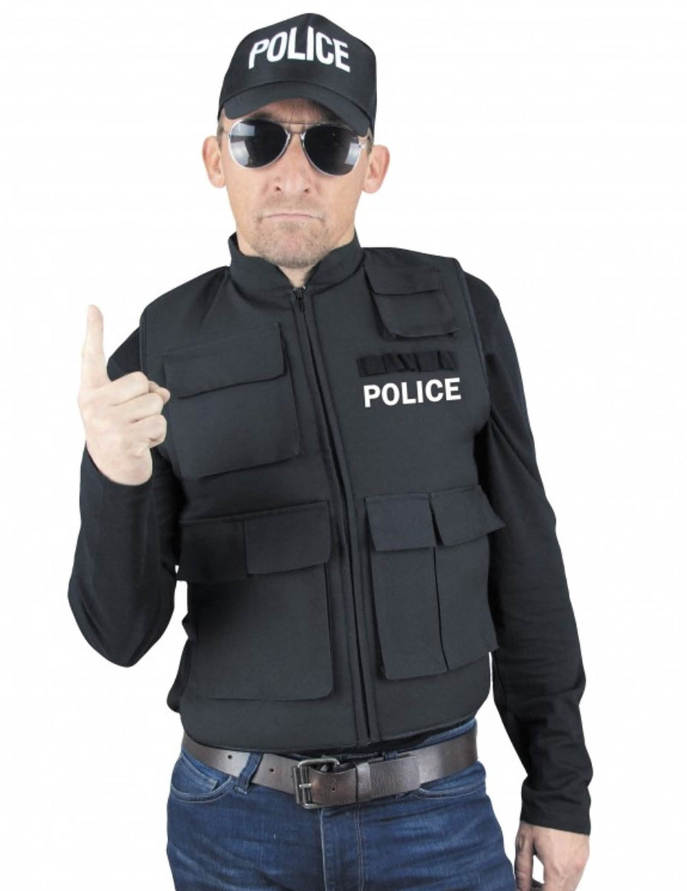 Falošná čierna nepriestrelná vesta polícia pre dospelého