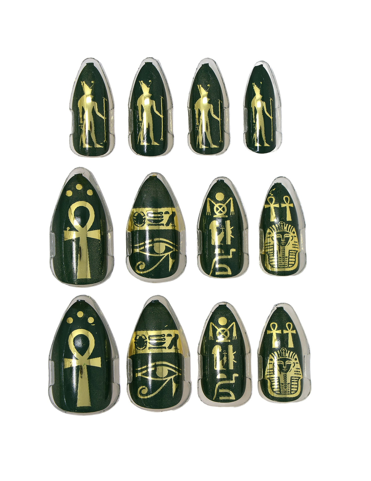 Détail des motifs des faux ongles adhésifs Egyptiens