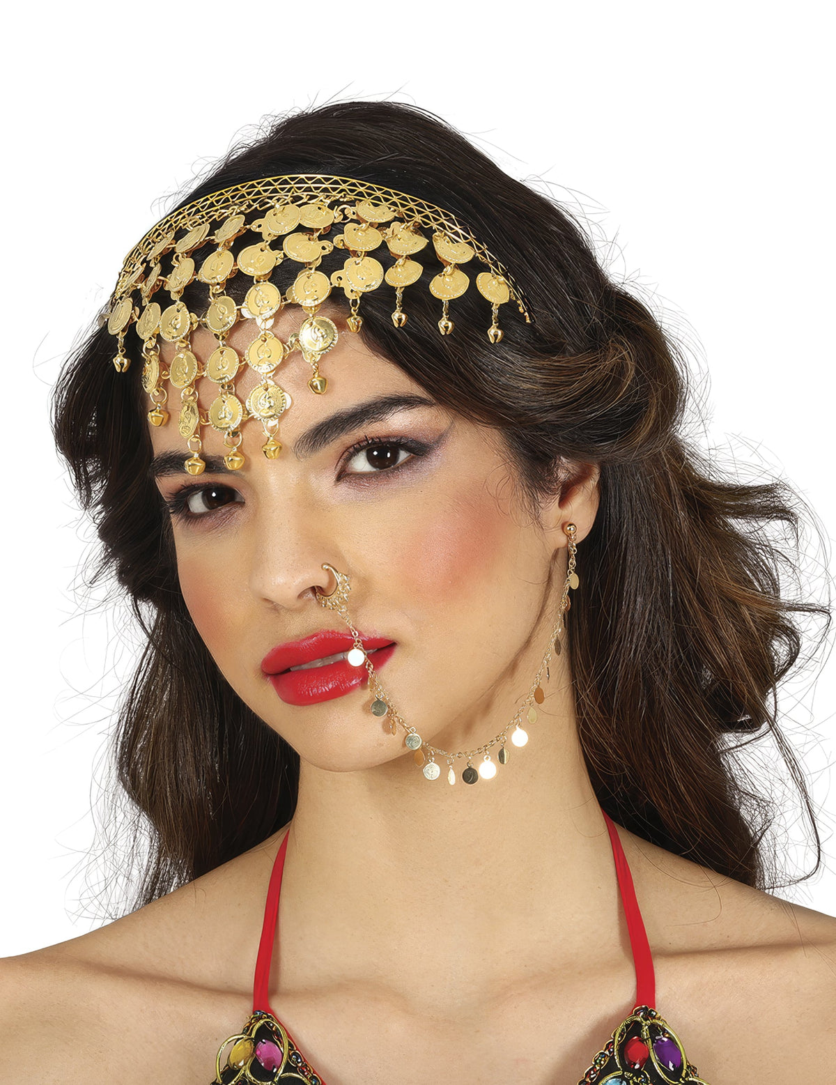 Faux piercing oreille nez orientale pour femme doré