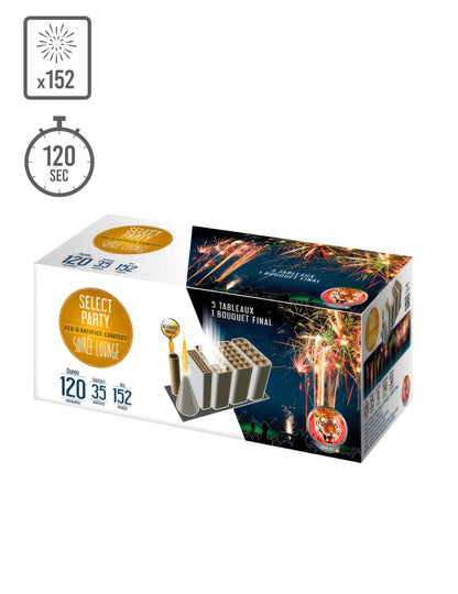 Lounge® ohňostroj na večernú párty 152 výstrelov 120 sek 