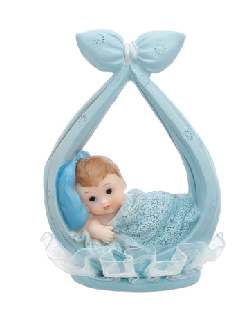 Figúrka malého chlapca v modrej šatke 11 cm na krst