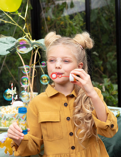 Bublinková fľaša Dino párty, 60 ml, s guľôčkovou hrou