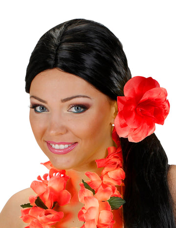 Červená kvetina s vlasmi elastický