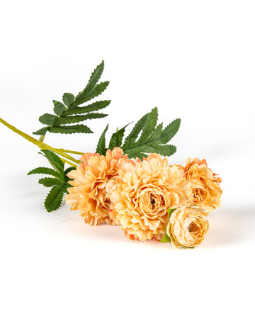 Umelé kvety cínie na stonke broskyne 61 cm na dekoráciu