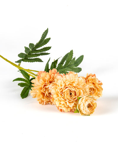 Fleurs de zinnia artificielles sur tige pour décoration pêche