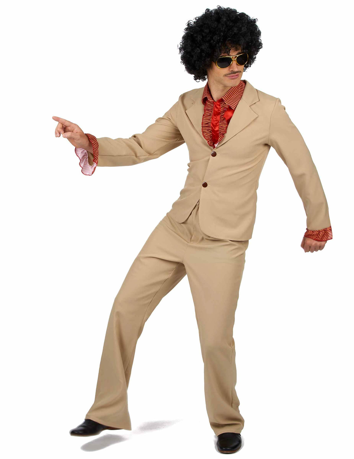 Pohľad z profilu na disco kostým pre muža