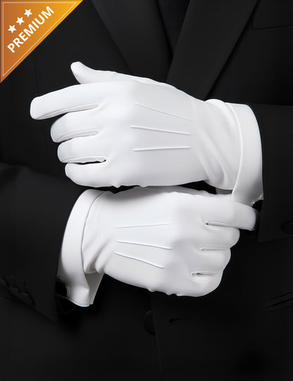 Luxusné biele rukavice pre dospelých Santu