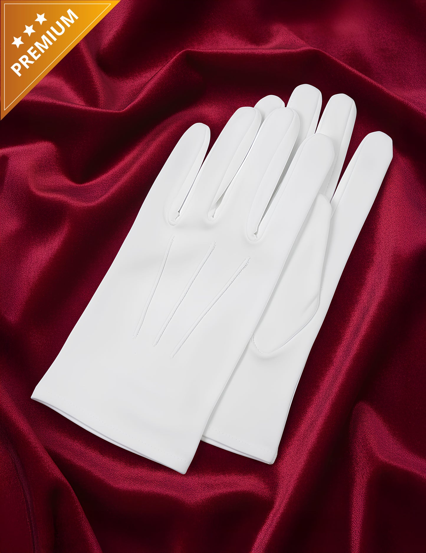 Luxusné biele rukavice pre dospelých Santu