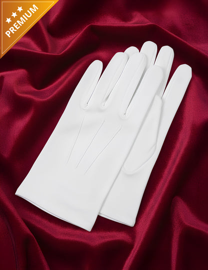 Luxusné biele rukavice pre dospelých Santu