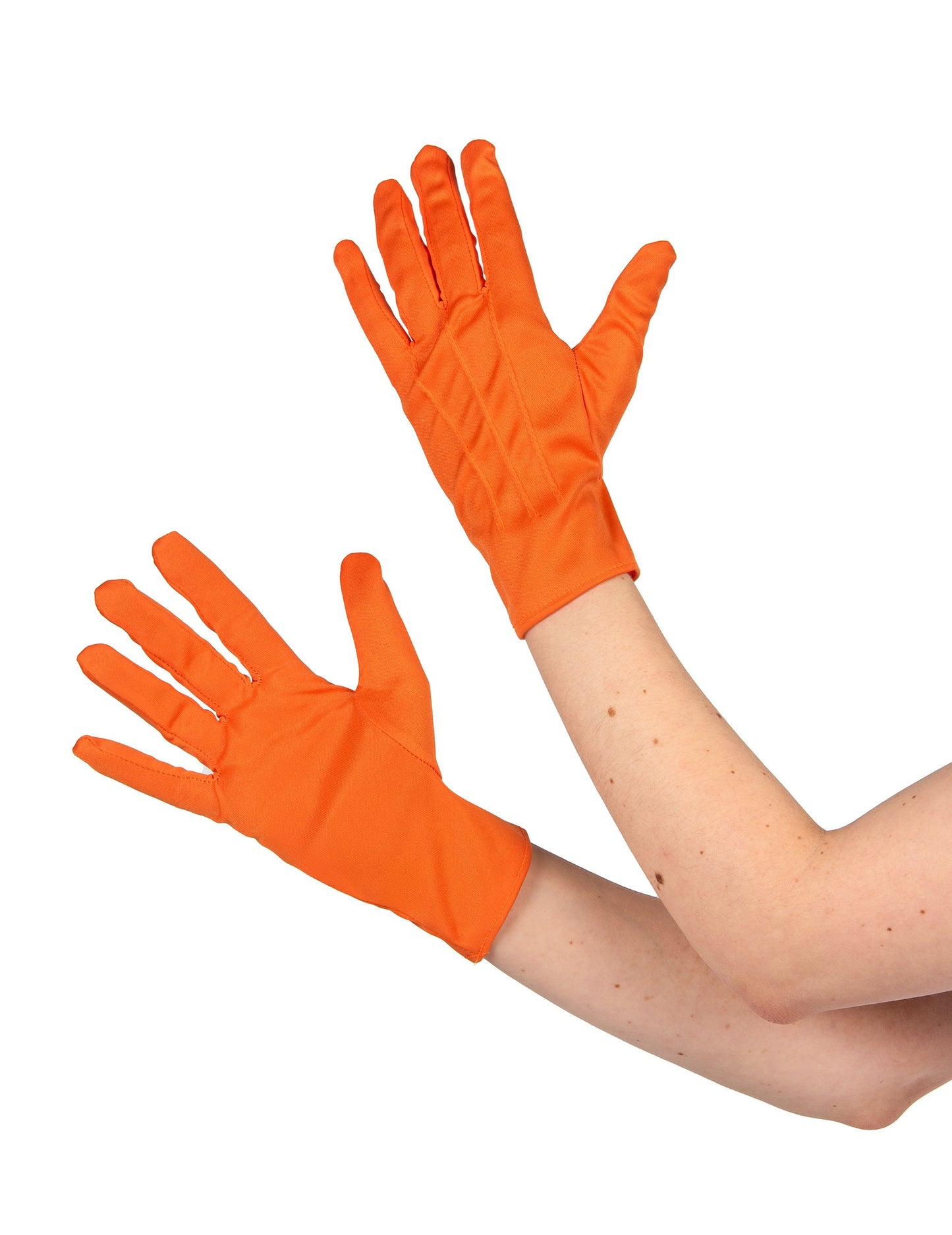 Krátke oranžové rukavice pre dospelých