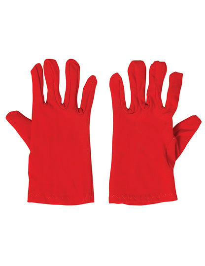 Vue de face des gants courts rouges pour enfant