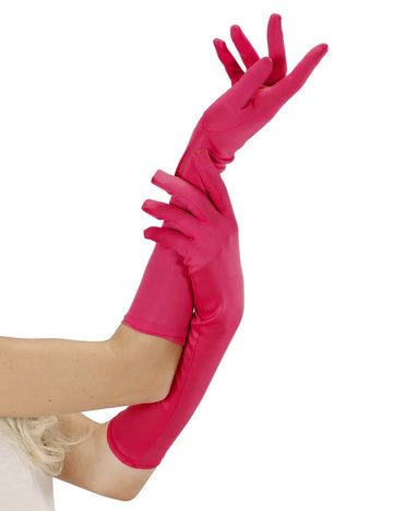Dlhé rukavice pre ženy v ružovej fuchsii