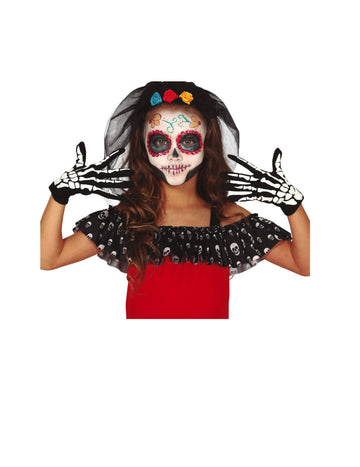 Čiernobiele kostrové rukavice dieťa