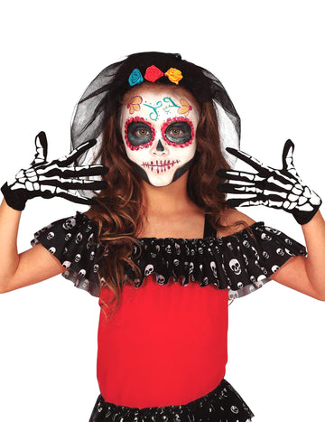 Čiernobiele kostrové rukavice dieťa