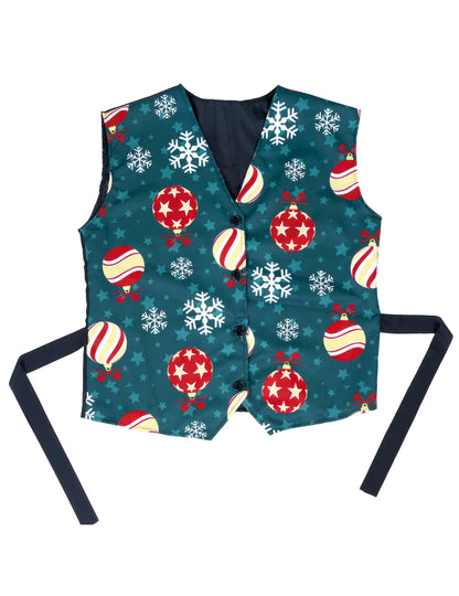 Vesta s motívom snehových vločiek a vianočných gúľ pre dospelých 