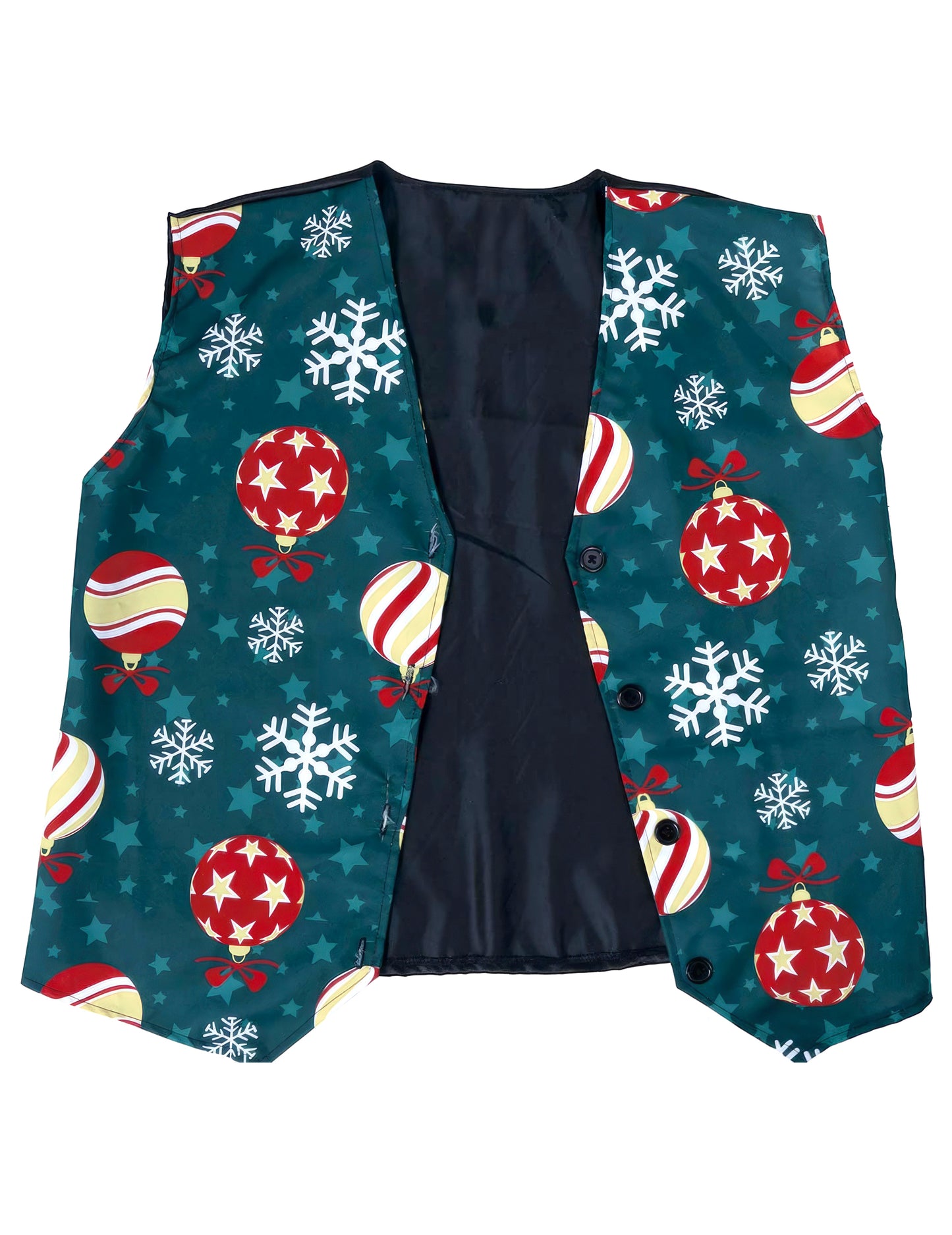 Vesta s motívom snehových vločiek a vianočných gúľ pre dospelých 
