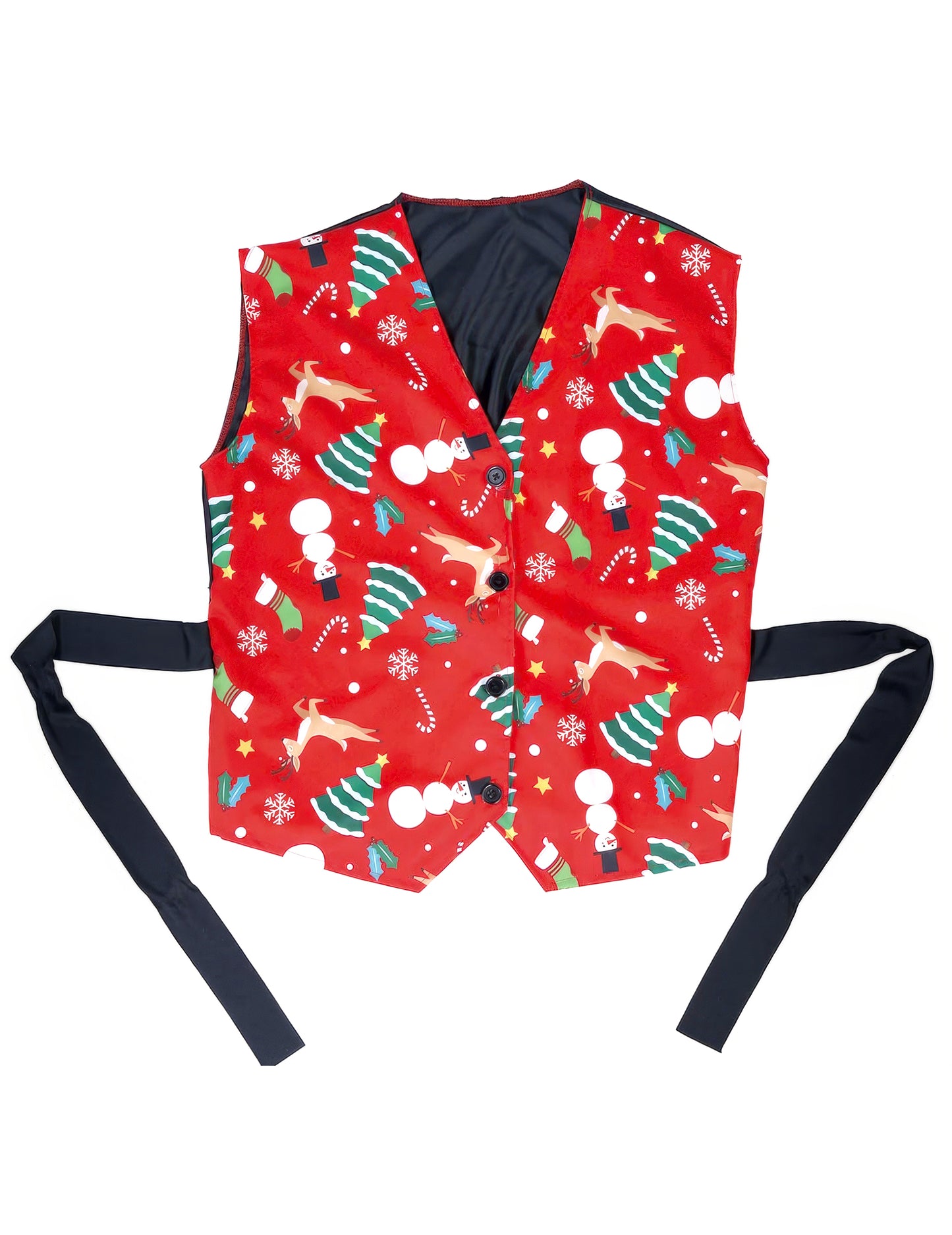 Červená vesta pre dospelých s vianočnými vzormi