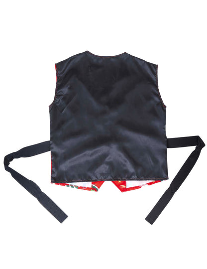 Červená vesta pre dospelých s vianočnými vzormi