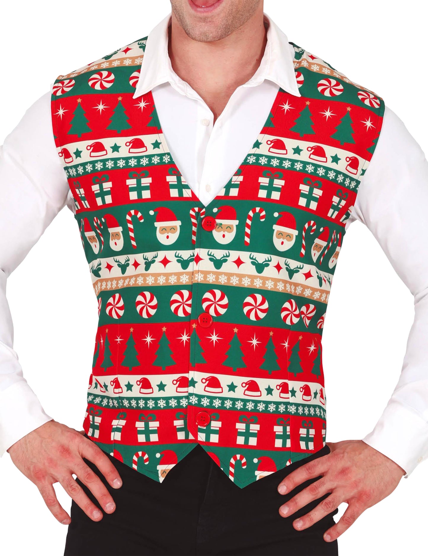 Gilet rouge et vert de Noël adulte