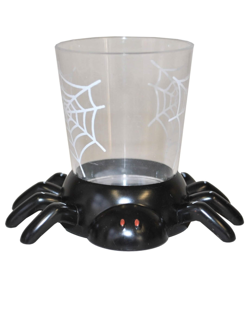 Pohár pavúk na halloween priehľadná a čierna so základňou pavúk