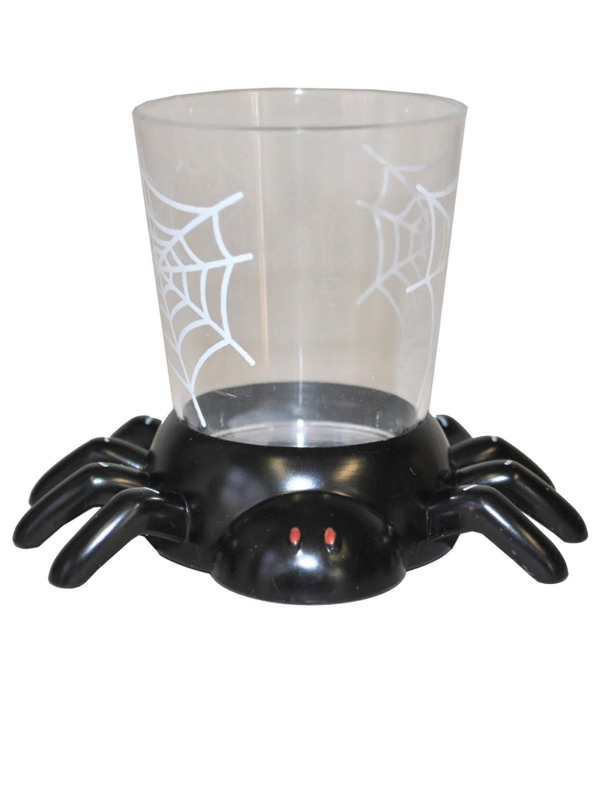 Pohár pavúk na halloween priehľadná a čierna so základňou pavúk
