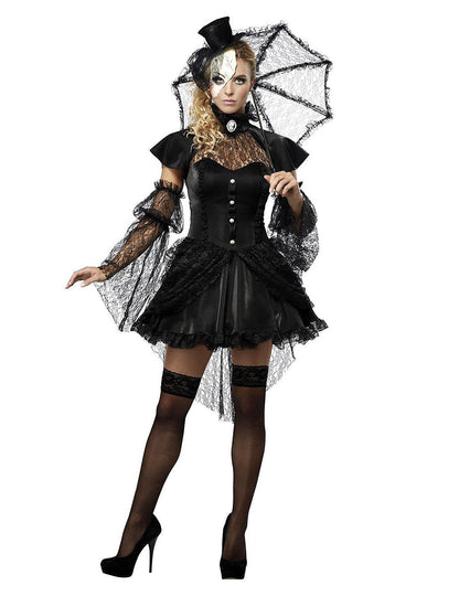 Zasahovanie halloweenskej dámskej gotickej bábiky