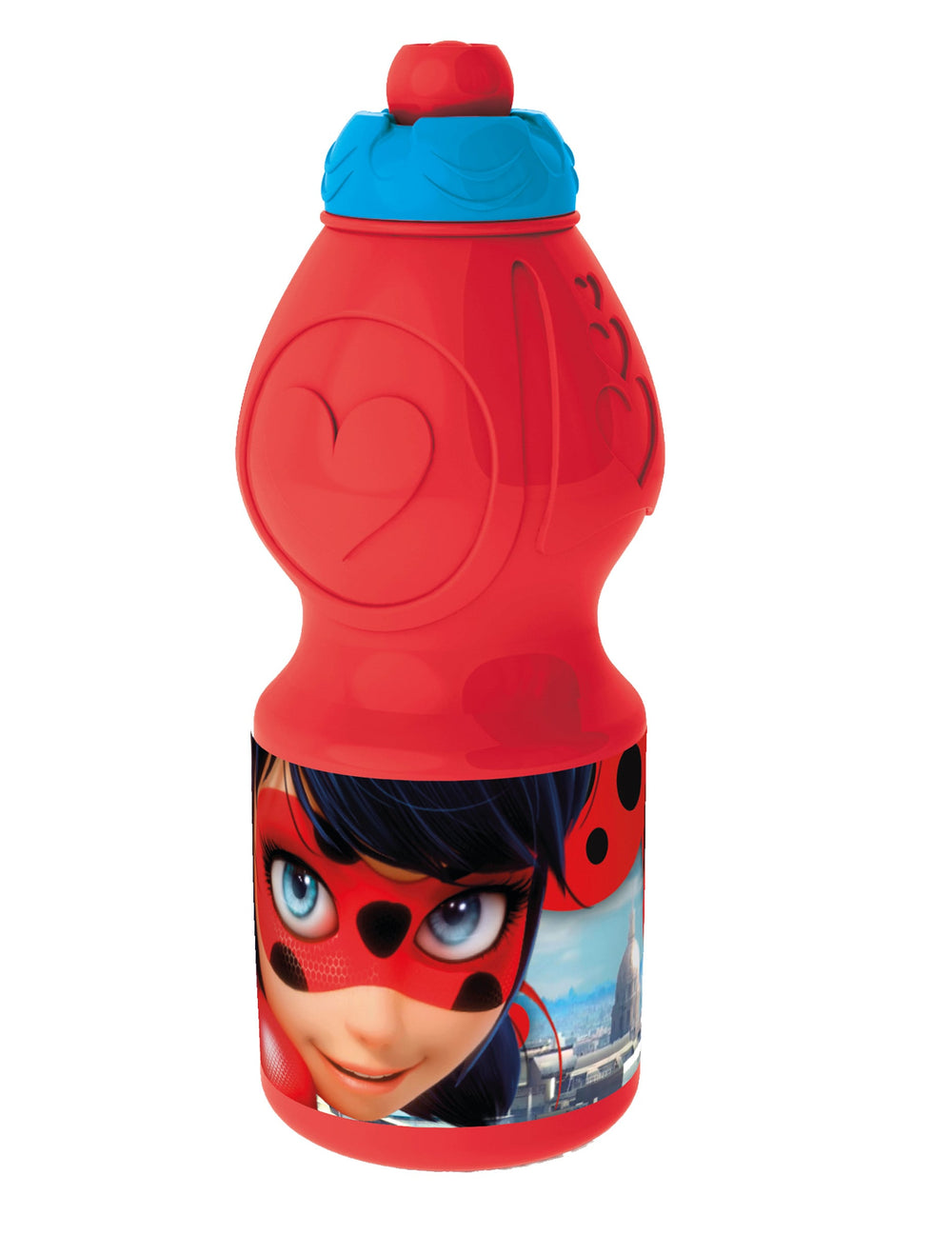 Gourde en plastique Ladybug rouge et bleue
