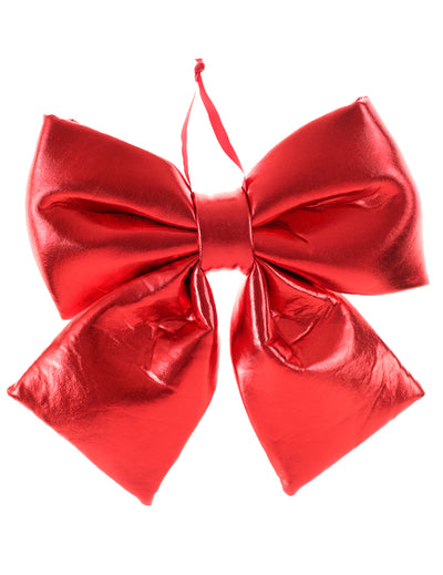 Grand nœud papillon métallisé rouge 26 x 30 cm