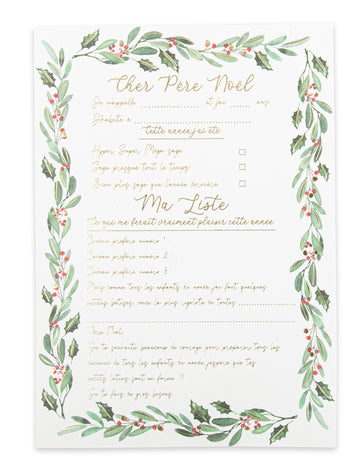 Veľký list pre Santu s tradičnou elegantnou obálkou, 21 x 28,5 cm, kvetinový motív