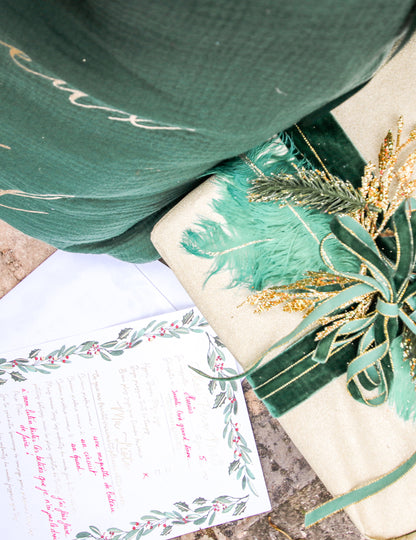 Veľký list pre Santu s tradičnou elegantnou obálkou, 21 x 28,5 cm, kvetinový motív