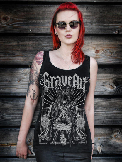 GraveArt kosák dámske tielko dlhé čierne 