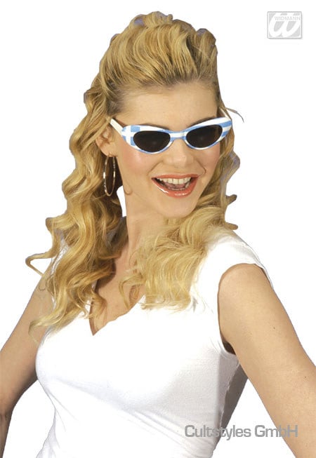 Lunettes de supporter Grèce pour femme bleu et blanc