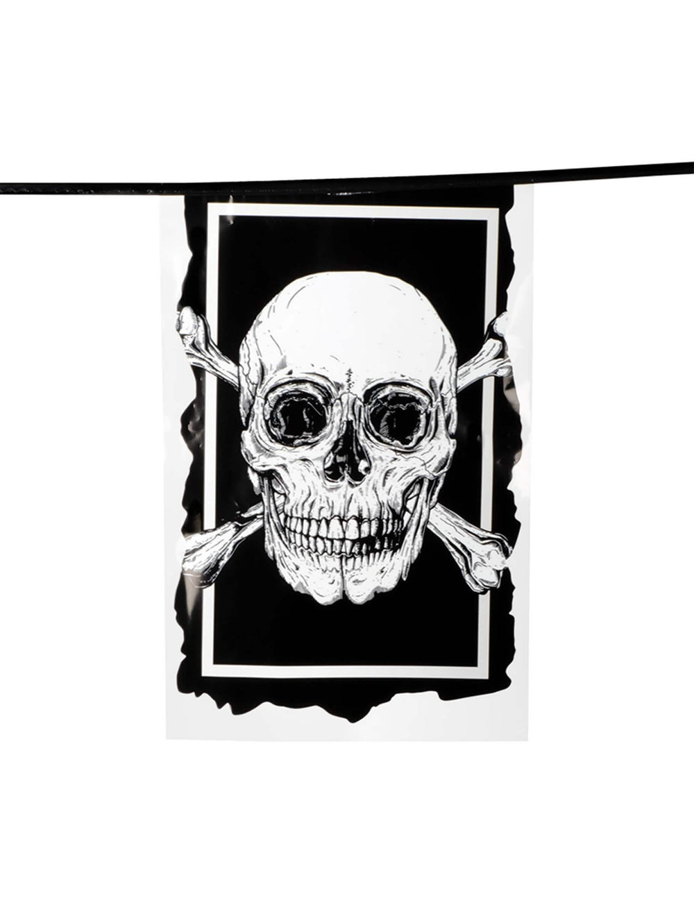 Detail vlajky z plastovej girlandy 10 vlajky Pirate Jolly Roger