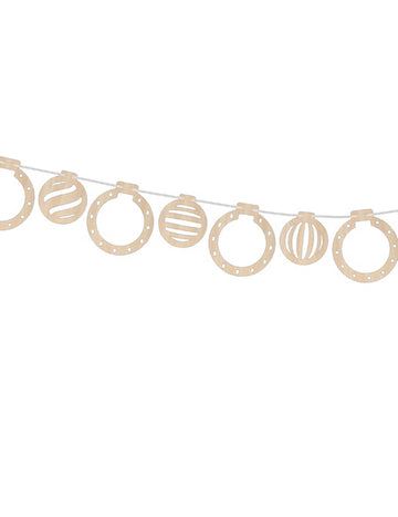 Girlanda z 12 prelamovaných drevených vianočných ozdôb, 2 m