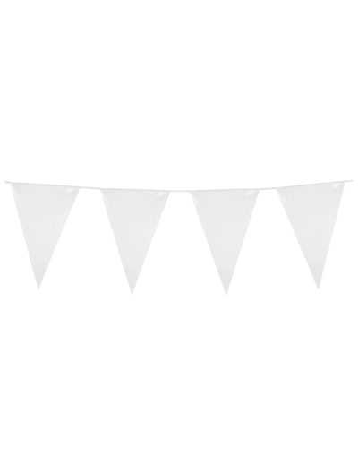 Guirlande à fanions blancs pour fête blanc 10m