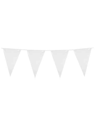Guirlande à fanions blancs pour fête blanc 10m