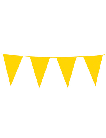 Guirlande à fanions pour fête jaune 10m