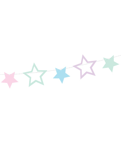 Girlanda svojpomocne s 10 viacfarebnými hviezdičkami 140 cm narodeninové dekorácie