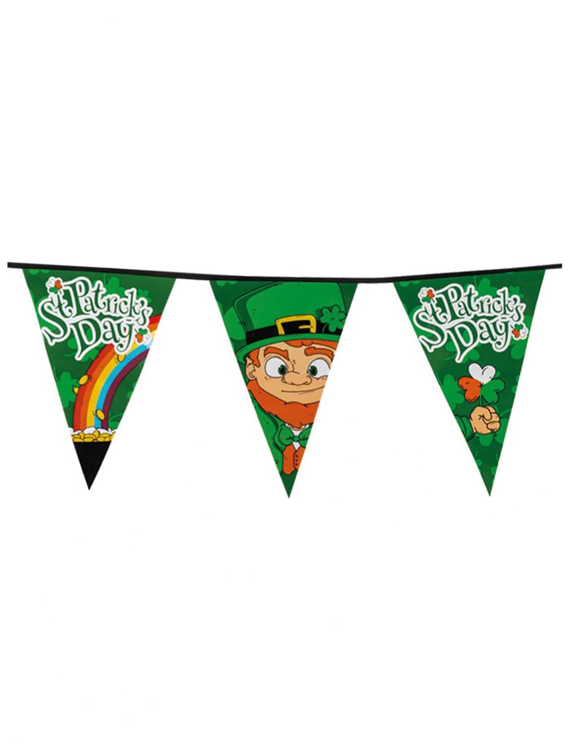 Girlanda s vlajočkami svätý patrik na zelenú párty dekoráciu s leprechaunom a dúhou