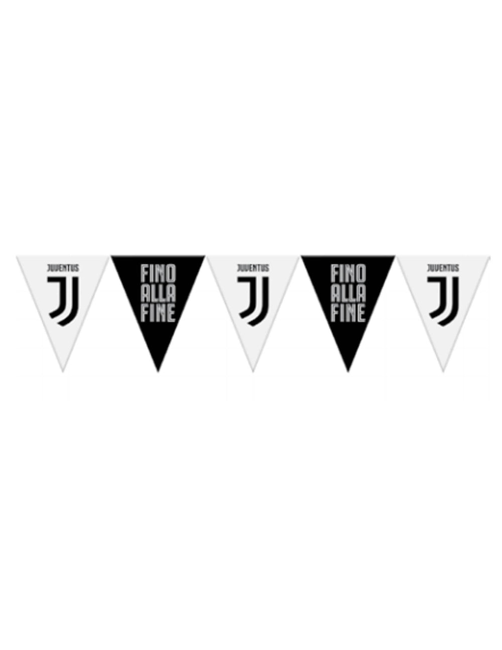 Plastová zástava s vlajočkami juventus pre fanúšik čierno-biela