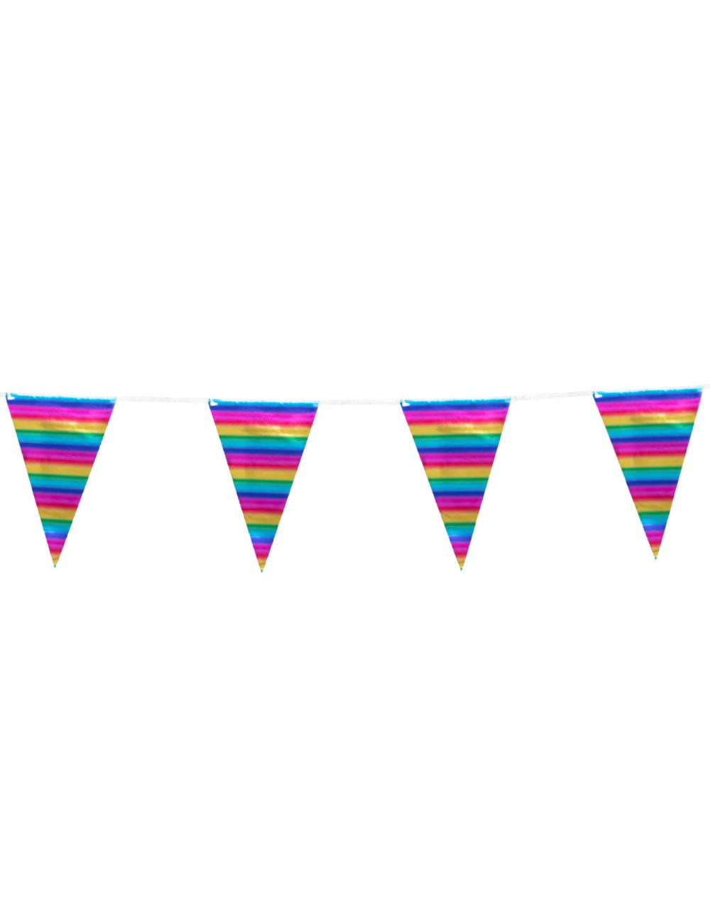 Guirlande à fanions arc-en-ciel pour fête métallique