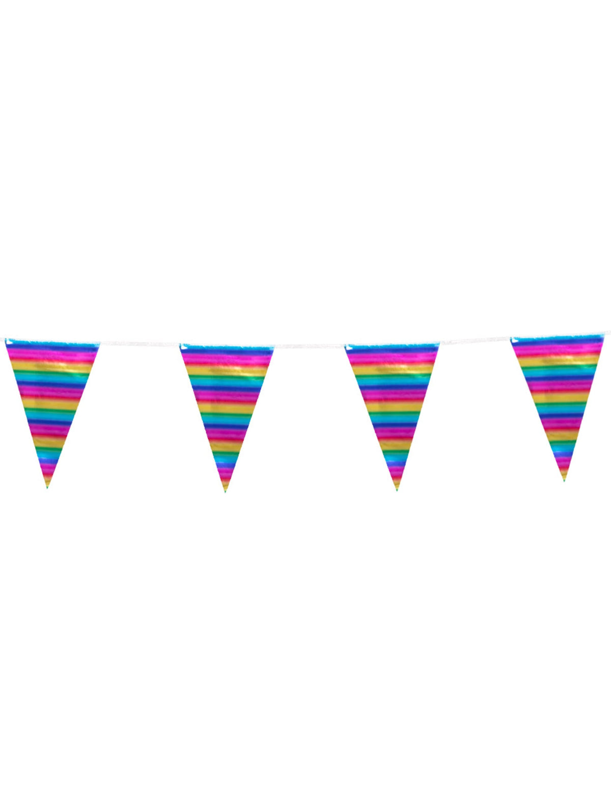 Guirlande à fanions arc-en-ciel pour fête métallique
