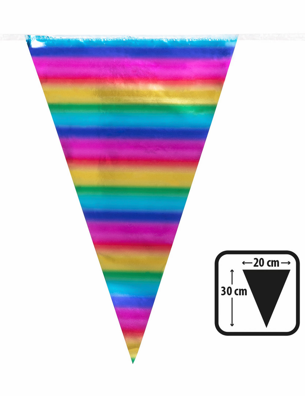 Dimensions d'un fanion de la guirlande à fanions arc-en-ciel