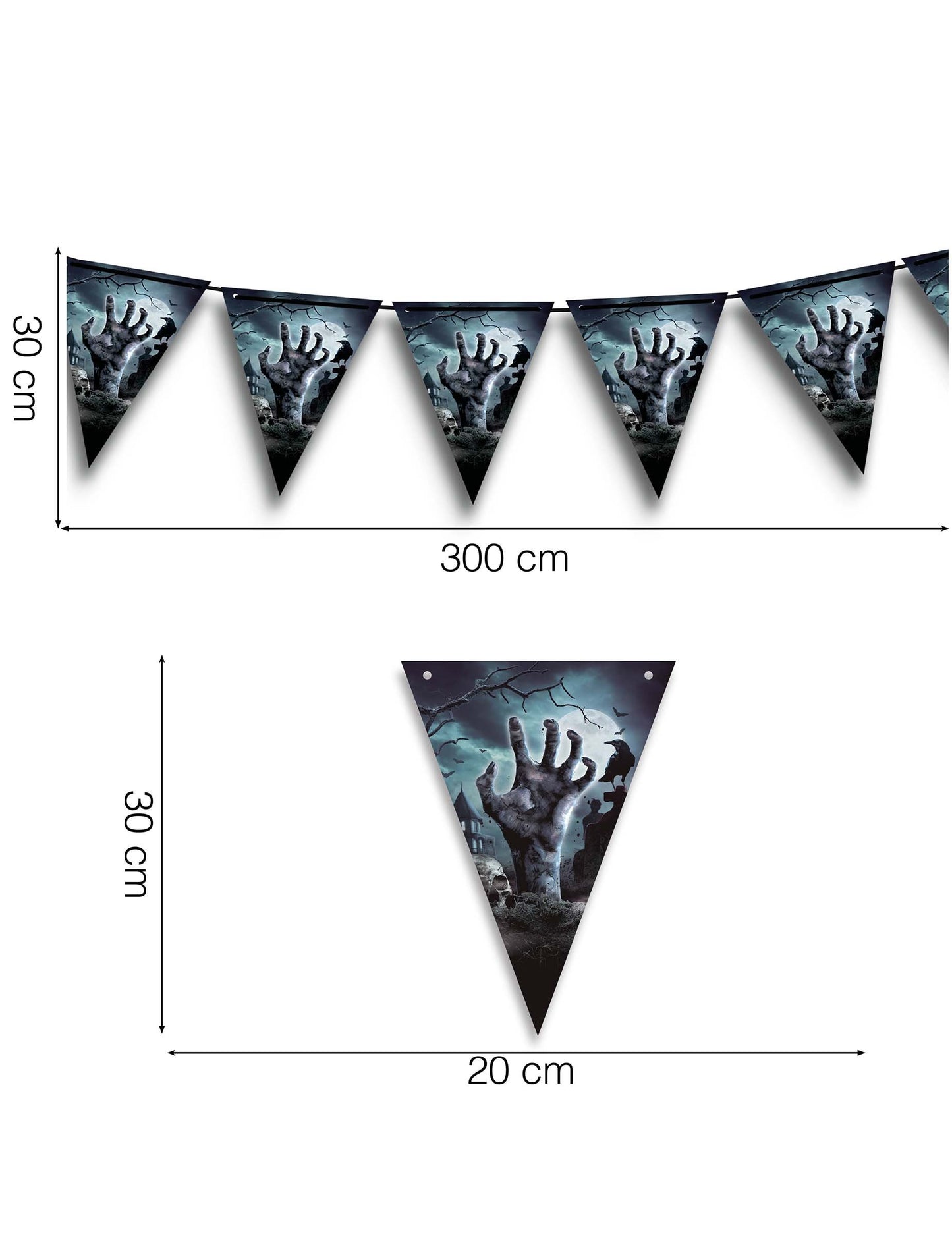 Garland v Pennants vracajúcich sa z cintorína 300 cm