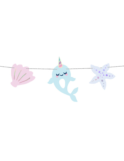 Narodeninová sada s girlandou z morského jednorožca - 1 m