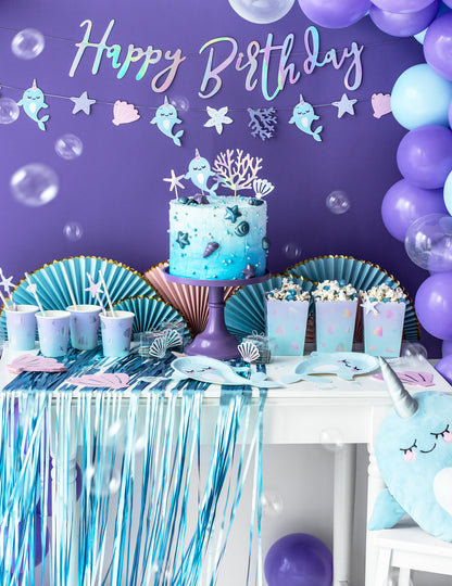 Narodeninová sada s girlandou z morského jednorožca - 1 m