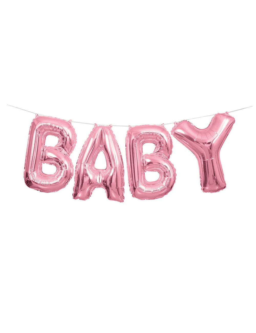 Girlanda z balónov z hliníka baby na baby shower ružová