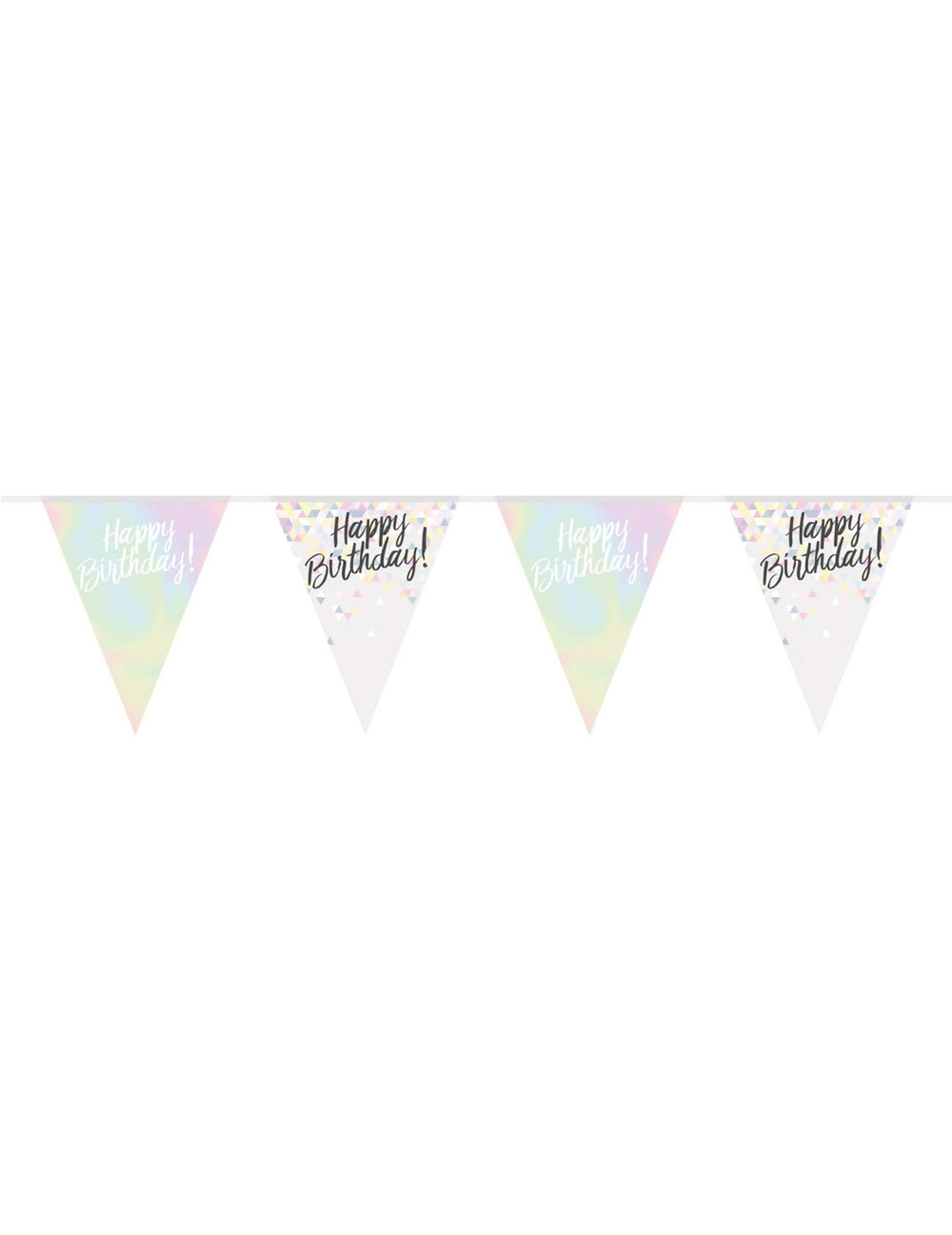 Plastová girlanda s vlajkami Happy Birthday na narodeniny, dúhovo pastelová