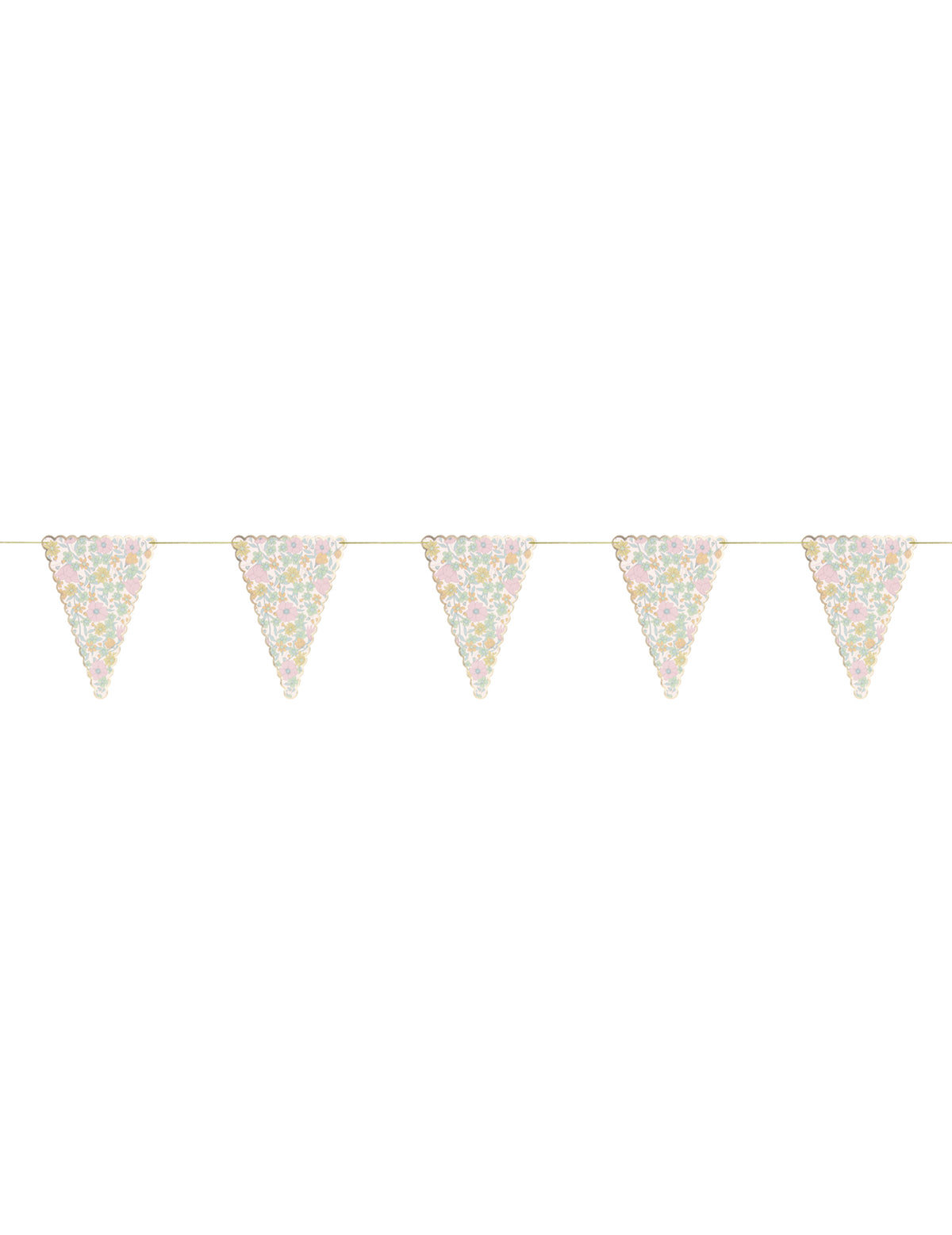Guirlande de fanions shabby fleurs liberty pour fête multicolore pastel