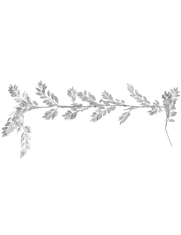 1,75 m strieborná girlanda z lístia na vianočný stôl